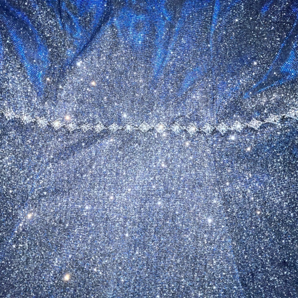 Speechless kids blue glitter dress with rhinestones waist - Picture 7 of 15